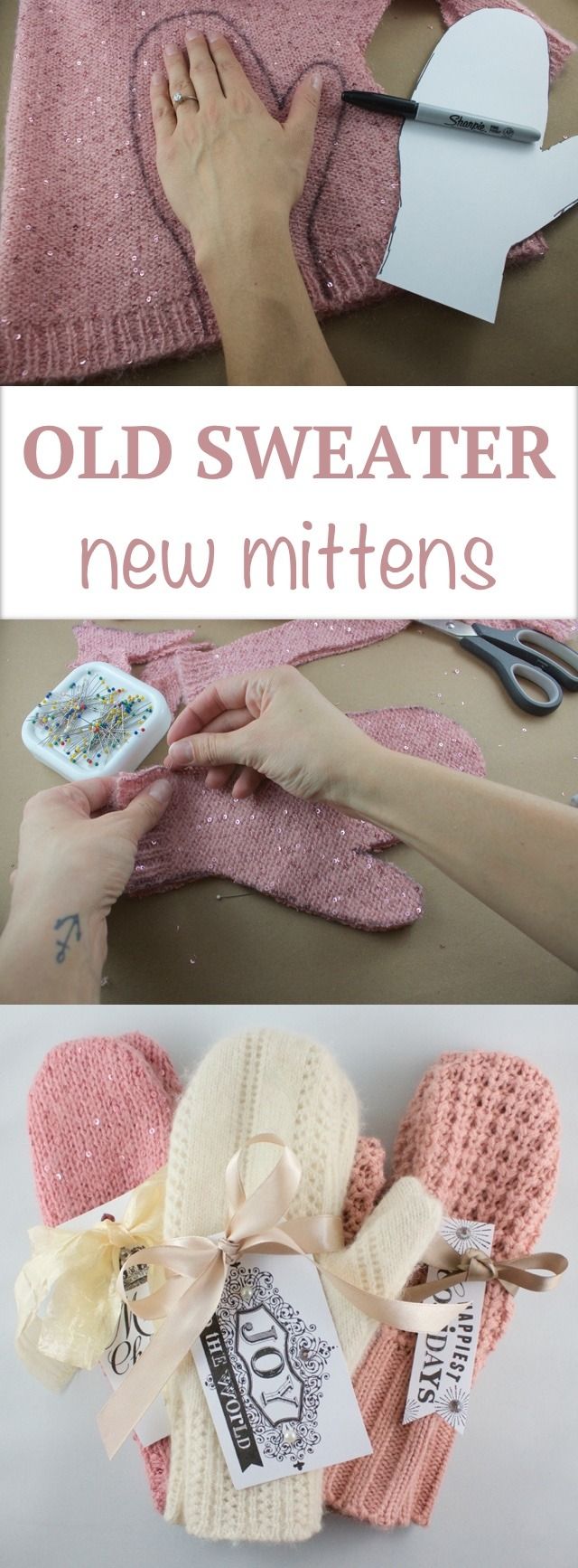 Old Sweater Mittens | 17 Cozy DIY Projects to Keep You Warm This Winter Sewing Hacks, Diy Sewing, Sewing Crafts, Sewing Tips, Sewing Tutorials, Sewing Ideas, Free Sewing, Sewing Men, Trendy Sewing