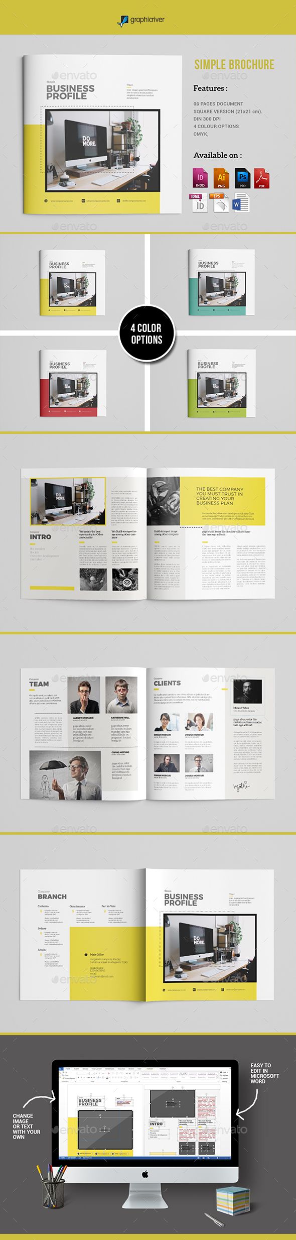simple brochure template psd vector eps indesign indd ai