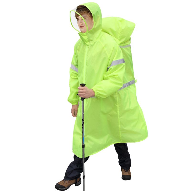 Outdoor Fishing Camping Hiking One-piece Raincoat Jackets Backpack Rain Cover