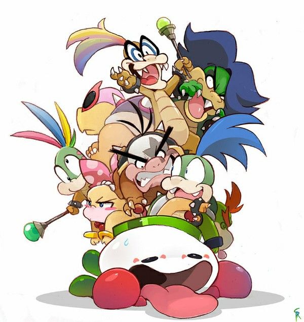 The Koopalings And Bowser Jr Super Mario Art Mario Art Super Mario