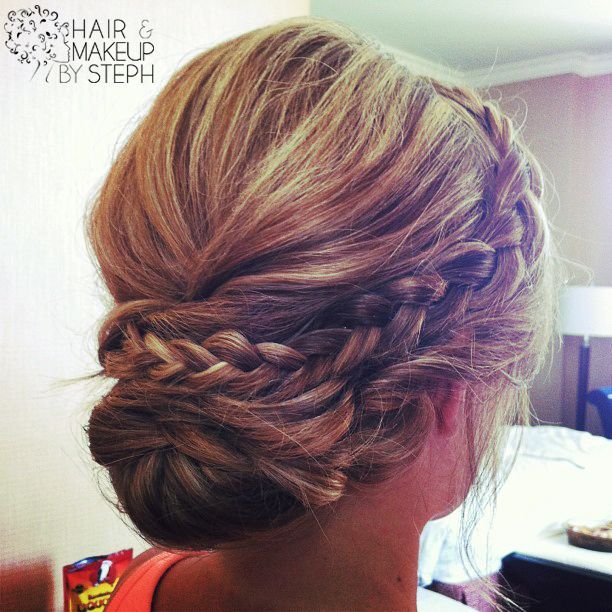 cute updo for bridesmaids Pretty Hairstyles, Up Hairstyles, Wedding Hairstyles, Wedding Updo, Prom Updo, Bridesmaid Hair Updo Braid, Style Hairstyle, African Hairstyles, Wedding Vows