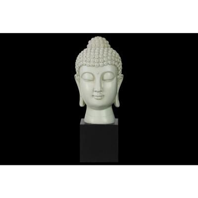 Urban Trends Collection 13.5 in. H Buddha Decorative Sculpture in White Gloss Finish #buddhadecor