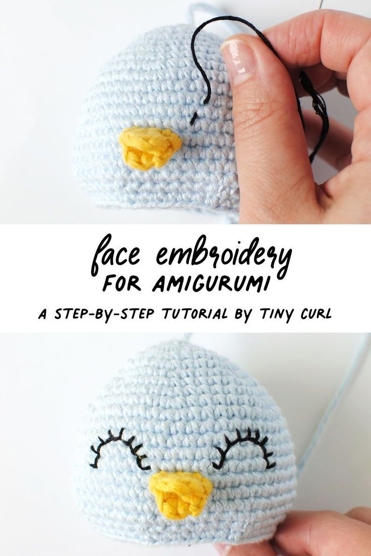 Face embroidery for your amigurumi dolls is a great way to give them lots of personality. Nothing beats the cuteness of a uniquely embroidered face. This tutorial teaches you the best method for amigurumi face embroidery. #amigurumi #crochet #amigurumitoy Chat Crochet, Crochet Eyes, Crochet Animal Amigurumi, Amigurumi Doll, Crochet Baby, Crochet Amigurumi Free Patterns, Crochet Animal Patterns, Crochet Stitches, Amigurumi Tutorial