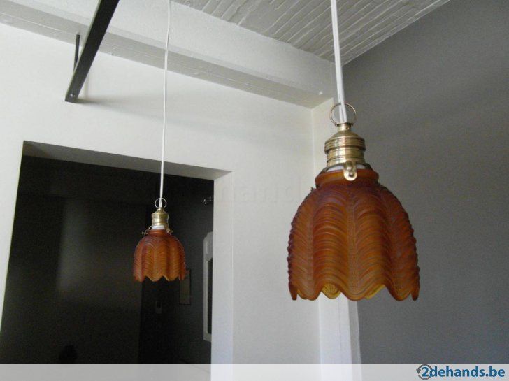Ref230- Twee antieke plafondlampen jaren 30 - Te koop ...