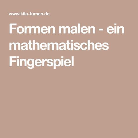 Formen malen mathematischer Fingerspiel