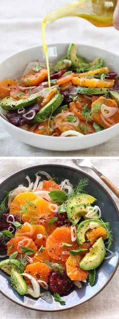 Citrus, Avocado and Fennel Salad Raw Food Recipes, Salad Recipes, Vegetarian Recipes, Cooking Recipes, Healthy Recipes, Fennel Recipes, Fast Recipes, Healthy Snacks, Healthy Eating