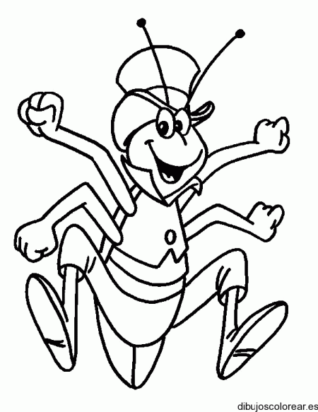Dibujo De Un Saltamontes Saltando Colorear Bee Coloring Pages
