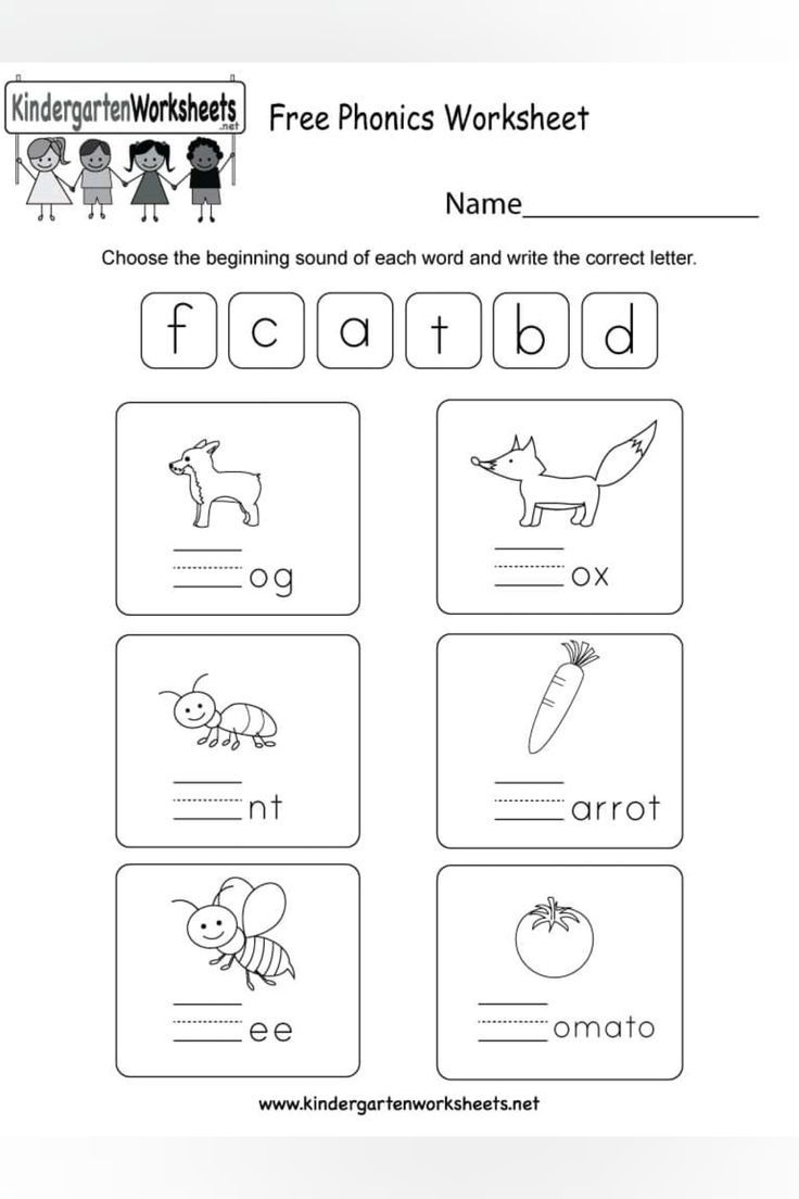 Free Phonics Worksheets for Kindergarten Phonics worksheets free, Phonics worksheets