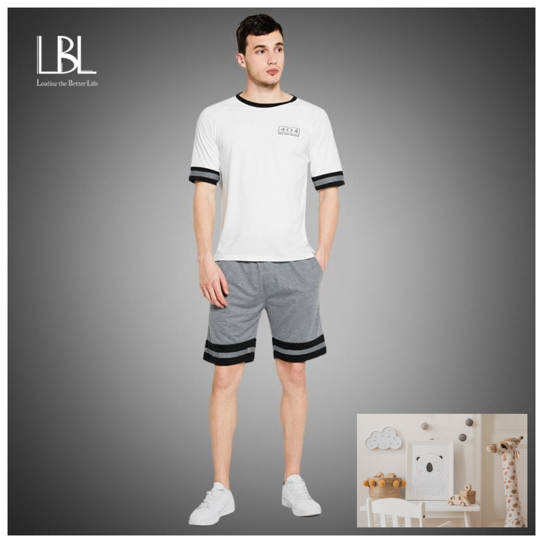 Mens Summer Tracksuit Set Jogging Sportswear Athletic Casual T-Shirt Shorts Suit