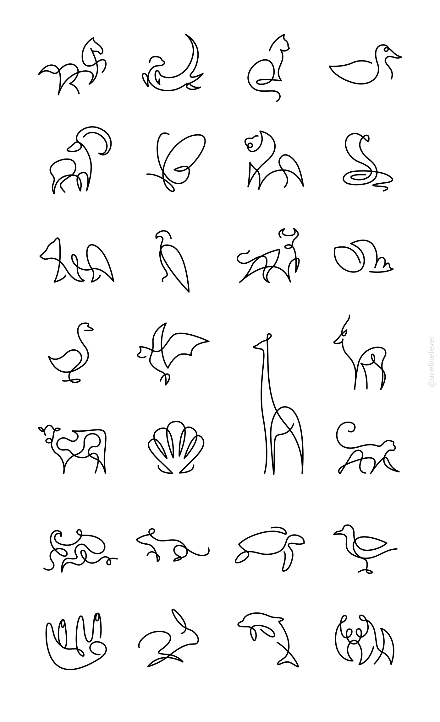 Behance For You Line Art Line Art Tattoos One Line Animals