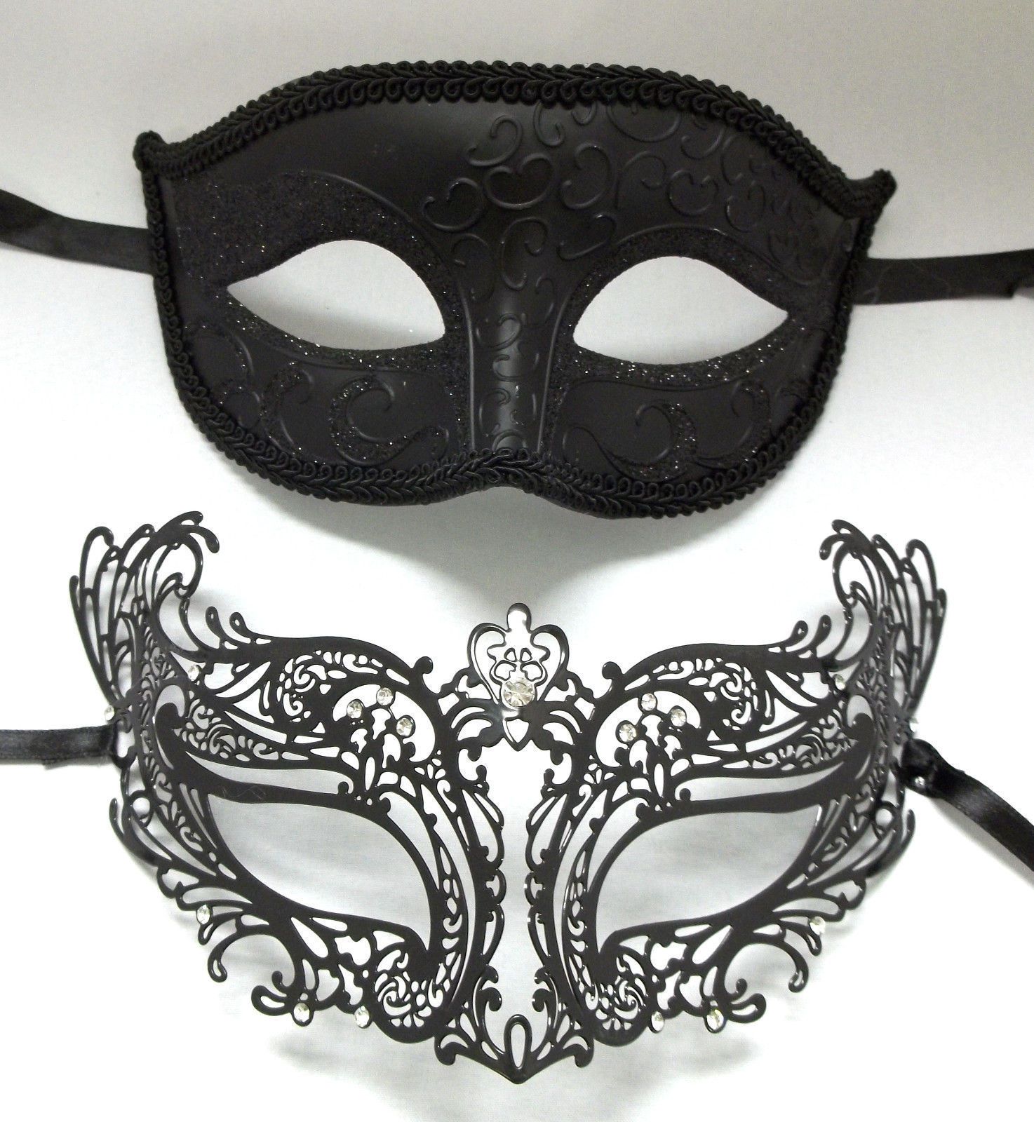 His Her Venetian Glitter Ball Masquerade Mask Engagement Halloween Party Mask