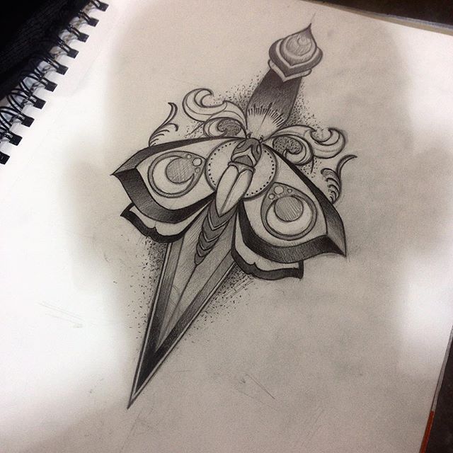 Got this lunar moth dagger tattoo for grabs at the Calgary Tattoo Expo ...