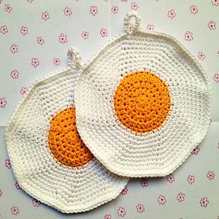 Egg potholders | Alimentos de crochê, Pontos de crochê vintage