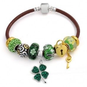925 Argent Sterling Vert Fleur De Trèfle Cuir Pandora Charms ... 925 Argent Sterling Vert Fleur De Trèfle Cuir Pandora Charms ...