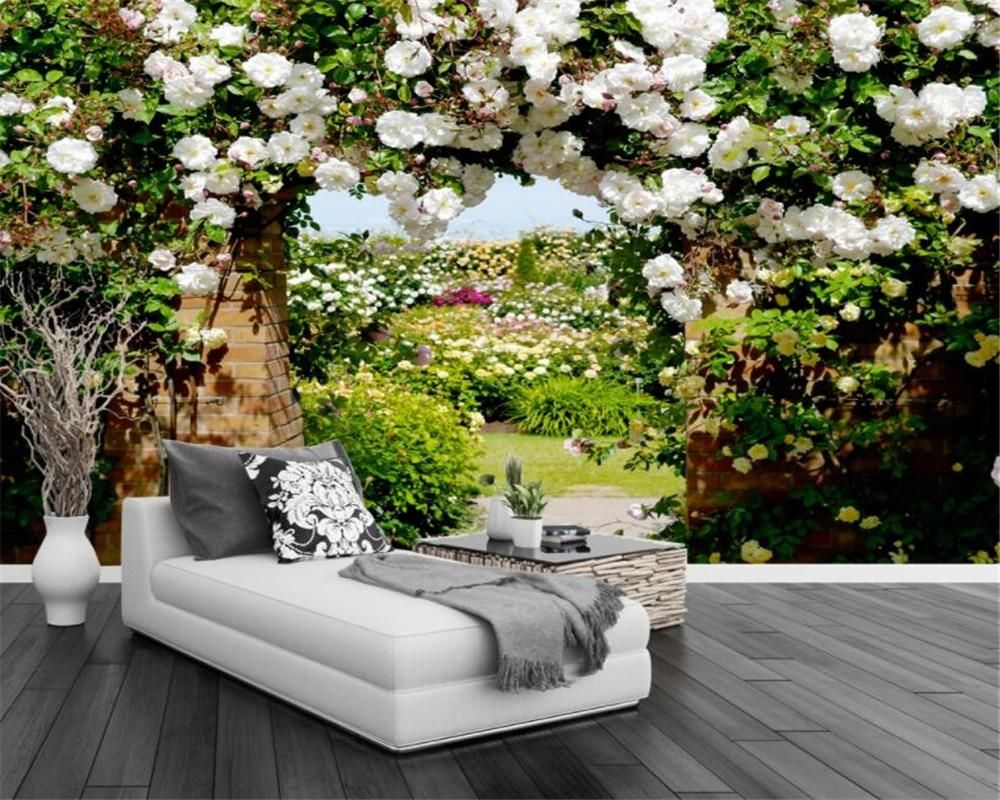 Avikalp 3d Wallpaper Custom Photo Non Woven Mural Wall Stickers Rose Garden Rose Hallway Flow