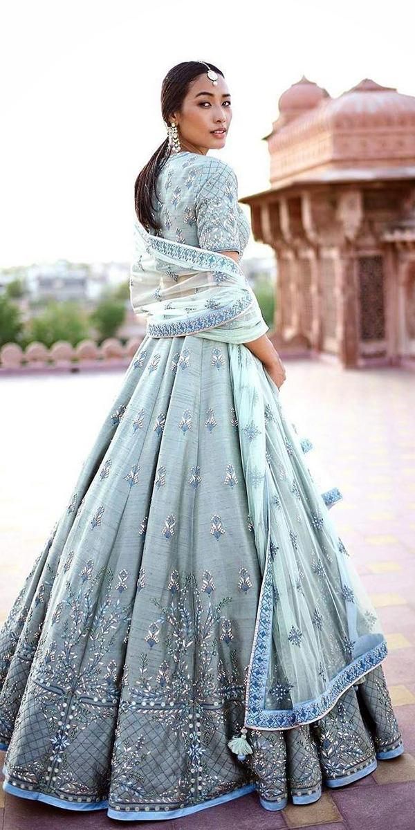 Indian Wedding Dresses: 21 Exciting Fusion Ideas ★ #bridalgown #weddingdress Desi Wedding Dresses, Wedding Dress Guide, Modern Wedding Dress, Bridal Dresses, Gothic Wedding, Bridal Wear, Bridal Style, Wedding Dress Outfit, Indian Bridal