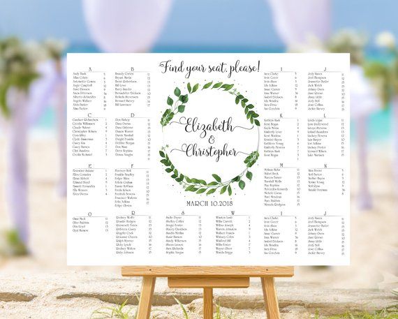 greenery wedding seating chart