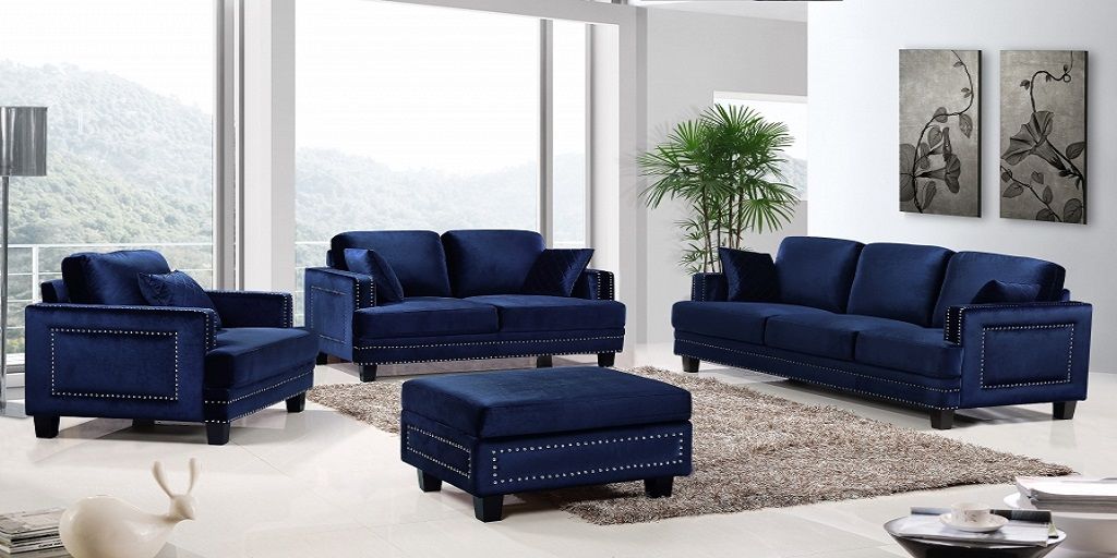 Blue Fabric Sofa Set Latest Design 2018 Sofa Set Designs Sofa