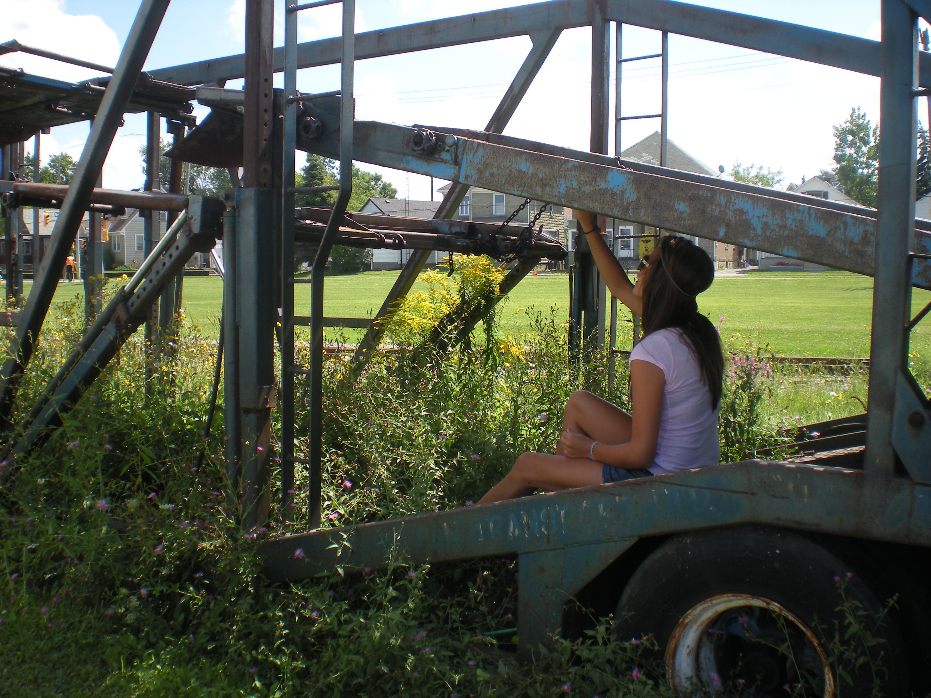 In a wrecking yard. | Wrecking yards, Yard, Life is good