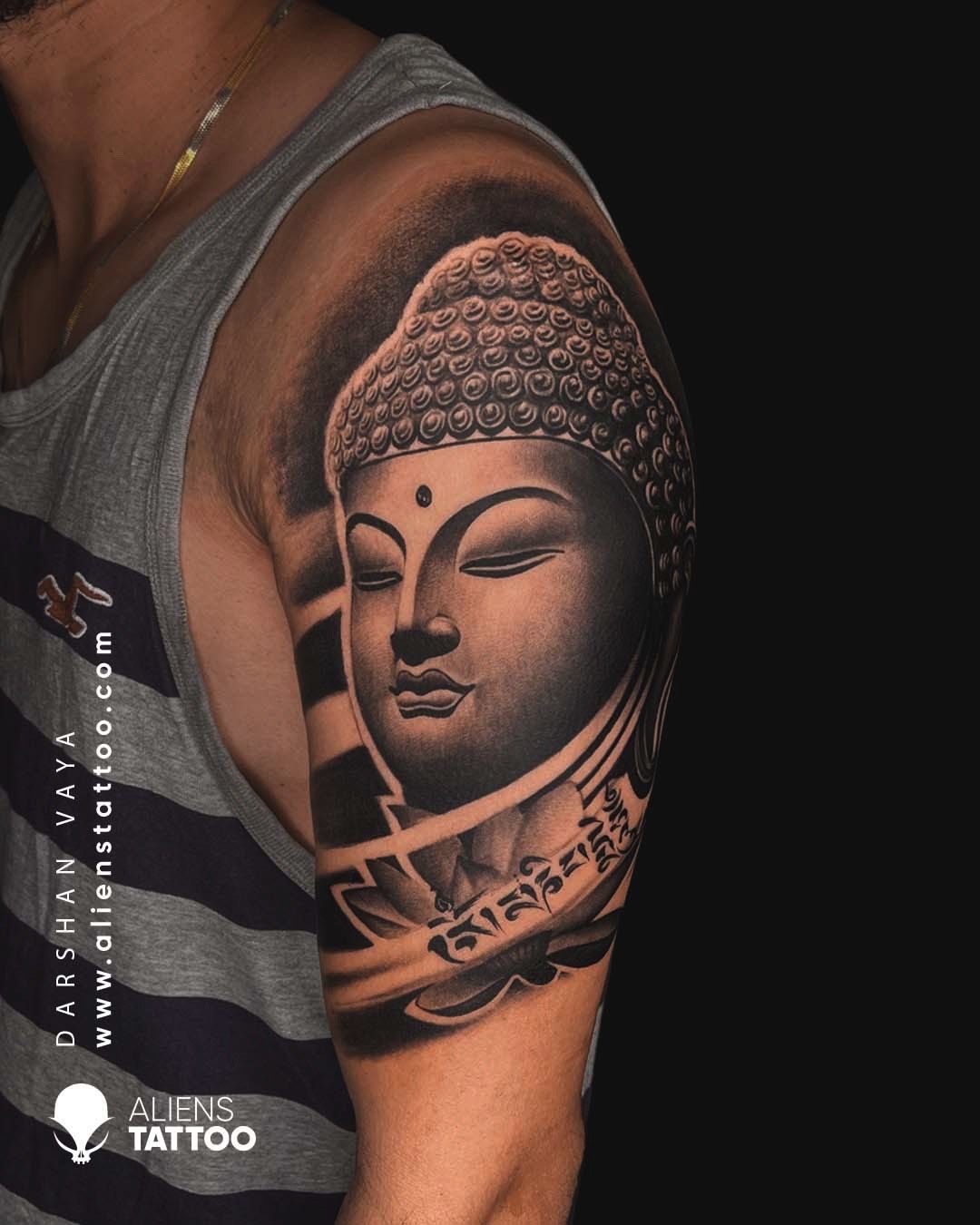 BUDDHA TATTOO BY DARSHAN VAYA AT ALIENS TATTOO KOCHI buddha-tattoo-by-darshan-vaya-at-aliens-tattoo-kochi