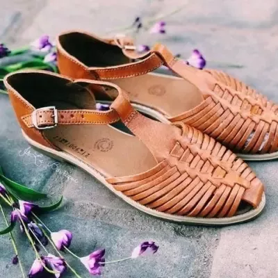 Details about Stylish Flat Synthetic Leather Made Heel Stylish Office Use Womens Sandle Details about Stylish Flat Synthetic Leather Made Heel Stylish Office Use Womens Sandle
