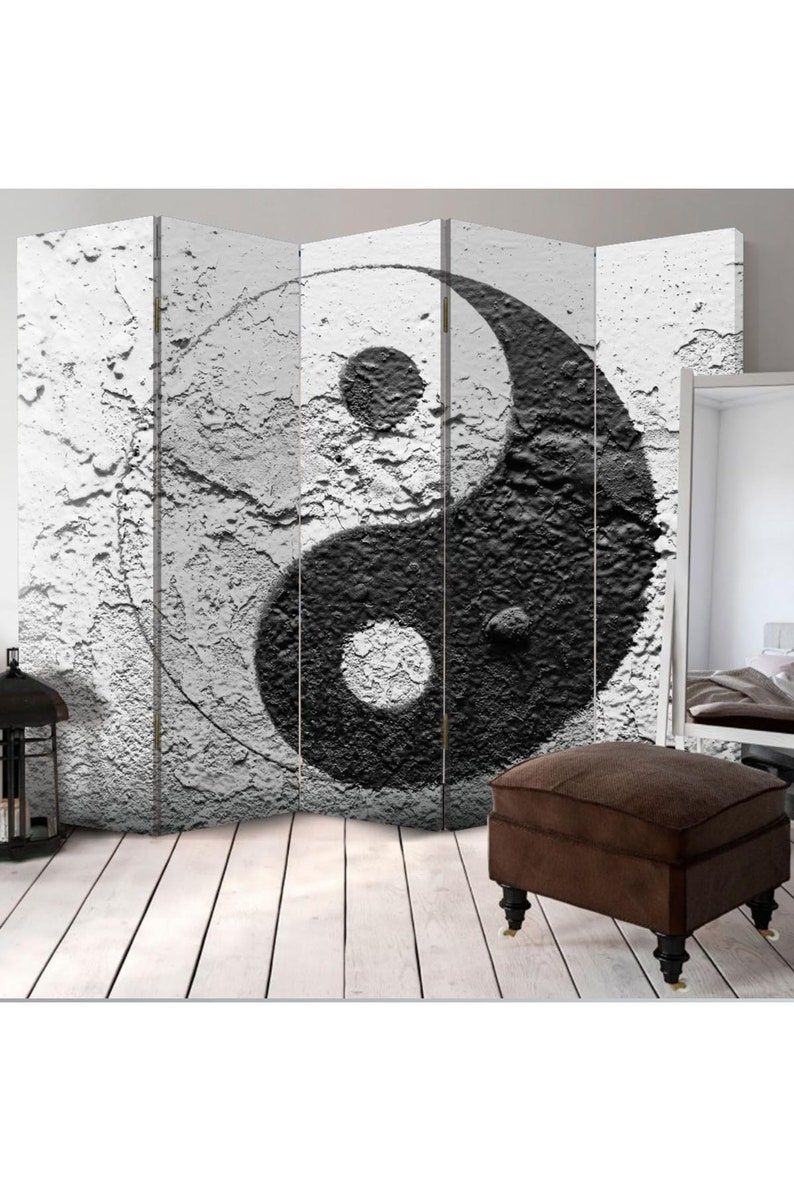 Good in evil 5 Panel Painting Room Divider, Wooden Privacy Screen Panel Art Deco Room Divider, Wood Room Divider, Room Divider Screen, 70s Room, Retro Room, Vintage Room, Dressing Screen, Wood Screens, Wooden Room