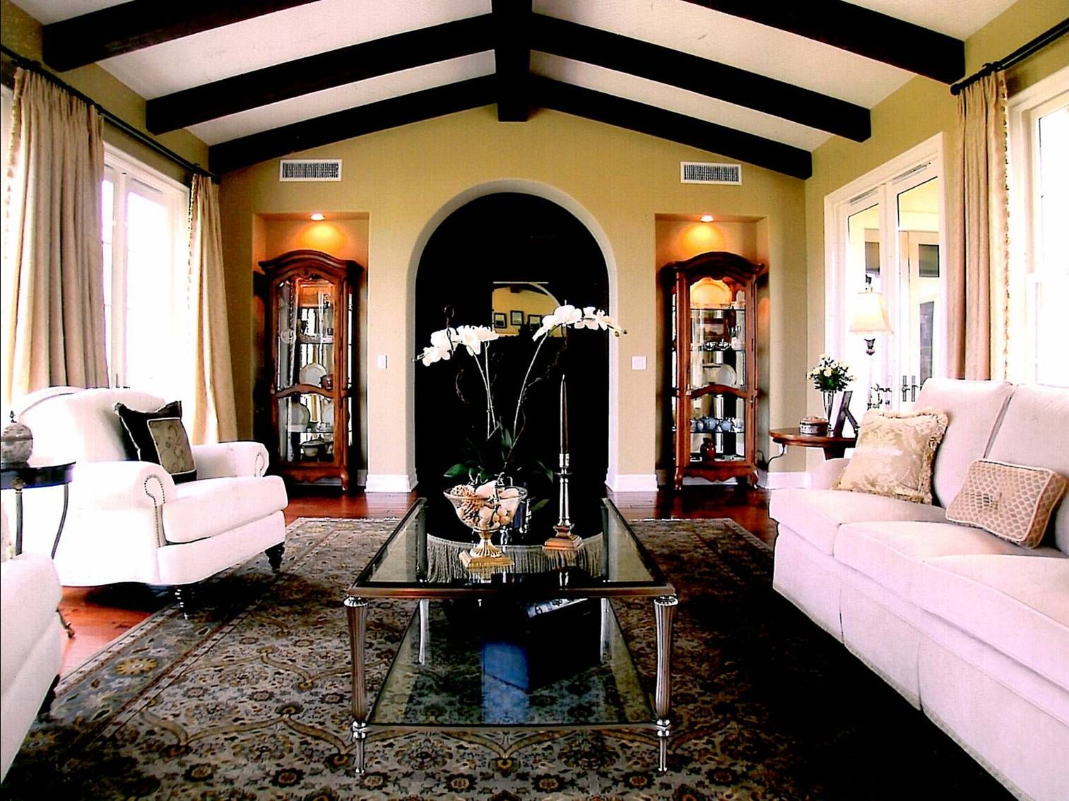 Living room designed by John Roberts. Ethan Allen