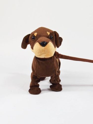 Laufender Hund mit Sound Plüsch Hund Sofftier Einfach Süß Laufender Plüsch Hund mit Sound braun Lucky | Spielzeug