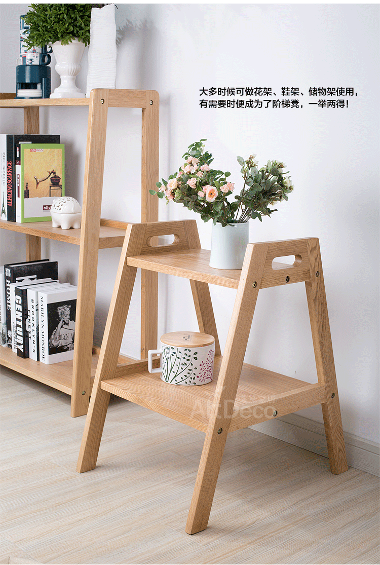 390.0US $ |Yidai Home Nordic Creative Step Stool Ladder Stool White Oak Wood Stepladder Dual Ladder Stool - Bar Stools - AliExpress