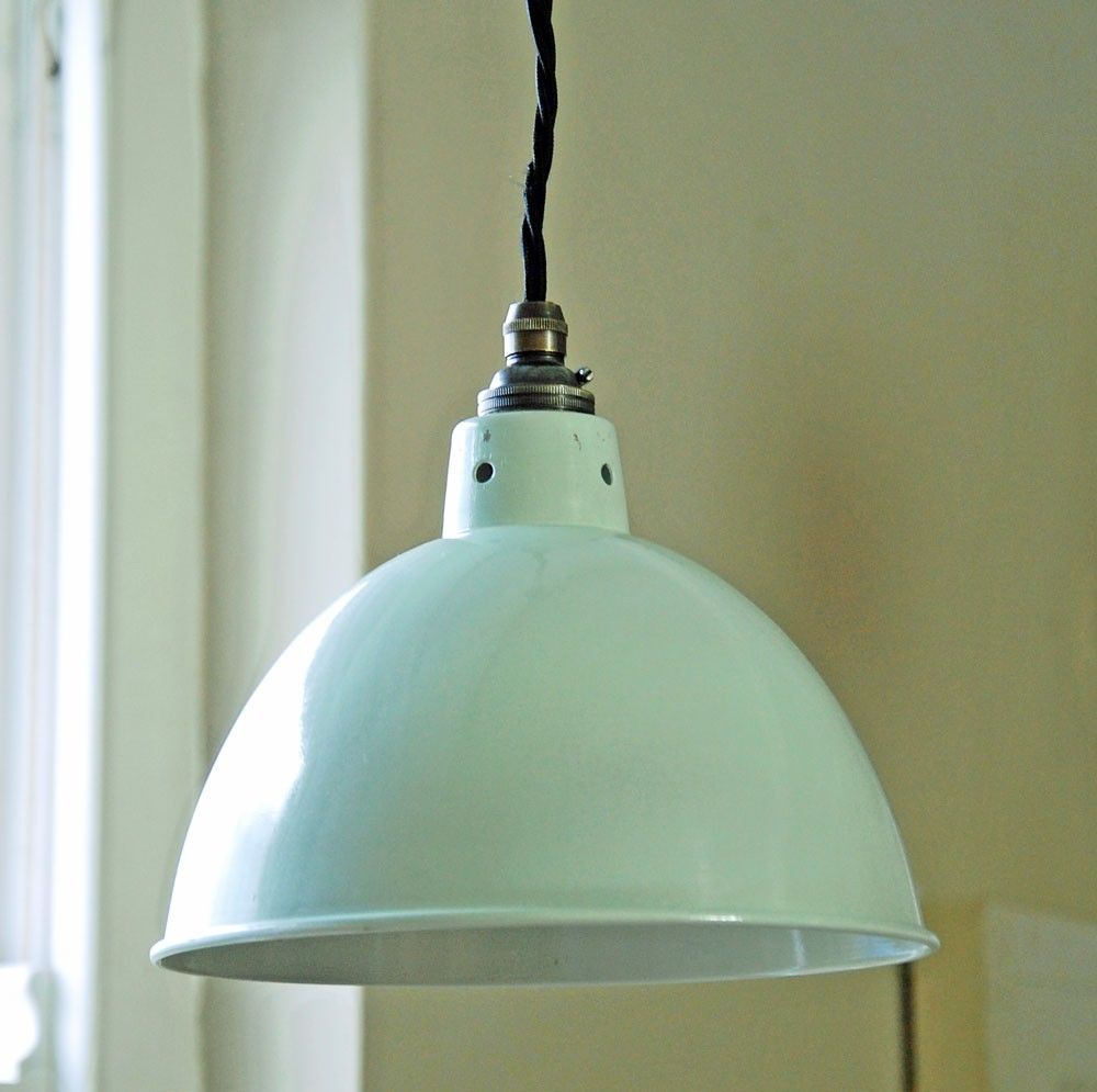 Bowley & Jackson Vintage retro duck egg blue hanging ceiling pendant