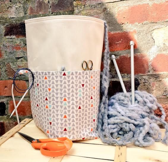 Extra large crochet project bag gifts for knitters, knitting craft bag