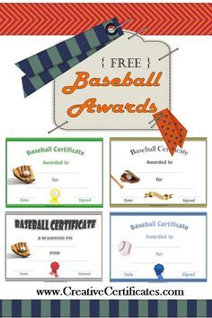 free printable baseball awards and certificates tball pinterest
