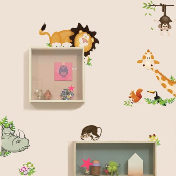 Jungle Animals Kids Art Wall Stickers Baby Room Cot Nursery Decal Decor Tiger