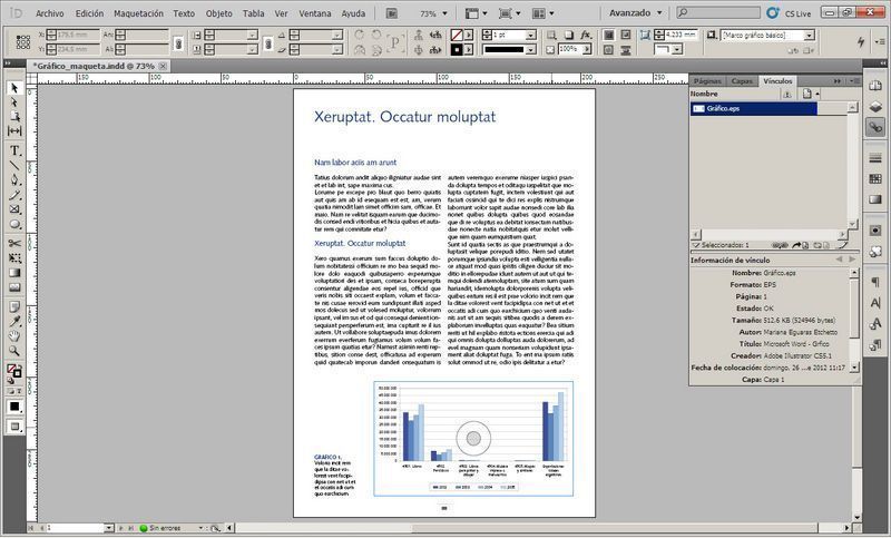 Trabajar Con Gráficos En Indesign Cómo Transformar Gráficos De Excel En Archivos Importables A Indesign Problema Resuelto Graficos Archivadores Textos