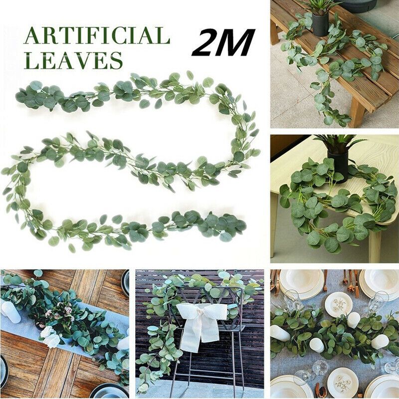 2M Vines Centerpieces Artificial Eucalyptus Garland Rattan Party Wedding Home A