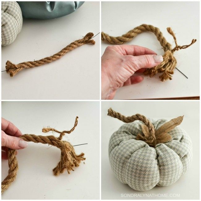 how-to-make-a-fabric-pumpkin-making-the-stem-by-sondra-lyn-at-home-com Kids Crafts, Easy Fall Crafts, Fall Crafts For Kids, Kids Diy, Fabric Crafts Diy, Sewing Crafts, Diy And Crafts, Sewing Projects, Decor Crafts