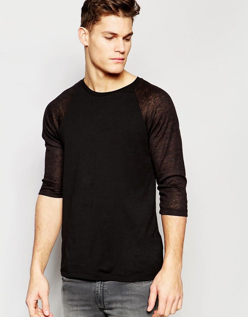 Download ASOS Long Sleeve T-Shirt With Sheer Slub Contast Raglan ...