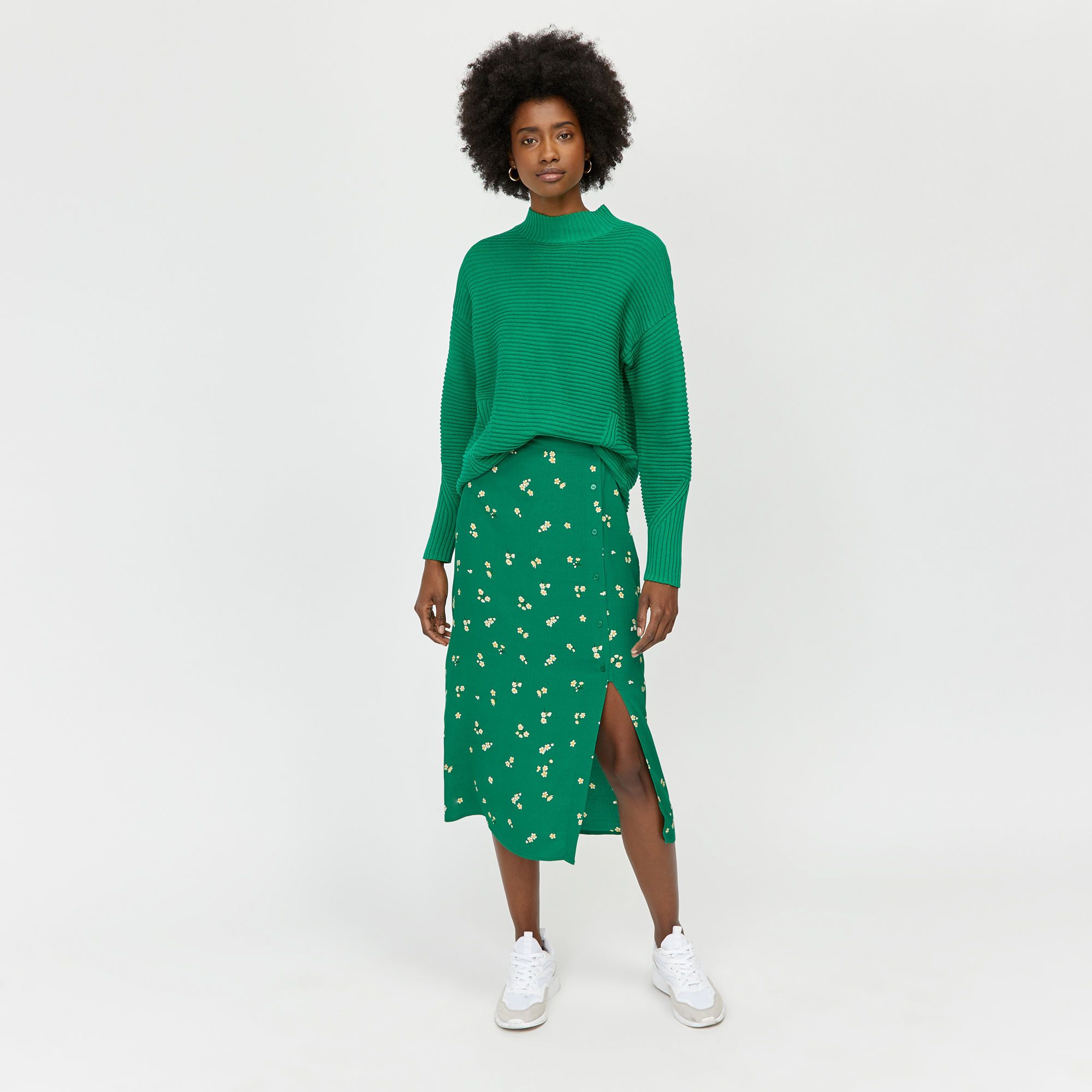 warehouse green leopard asymmetric dress