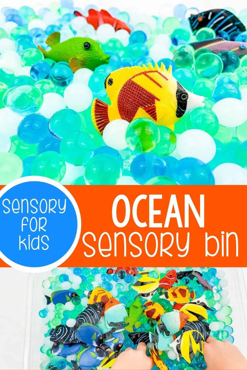 Fish In The Ocean Sensory Bin | Kids sensory activities, Sensory bins