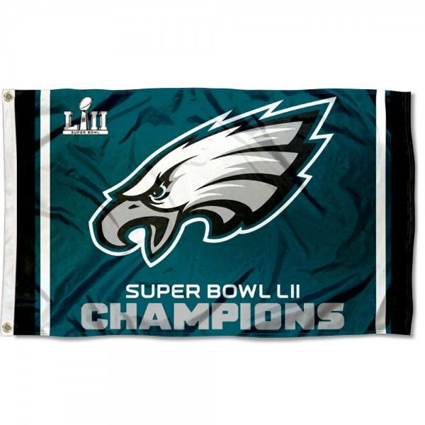 Philadelphia Eagles Super Bowl Champions Flag measures 3'x5', is made