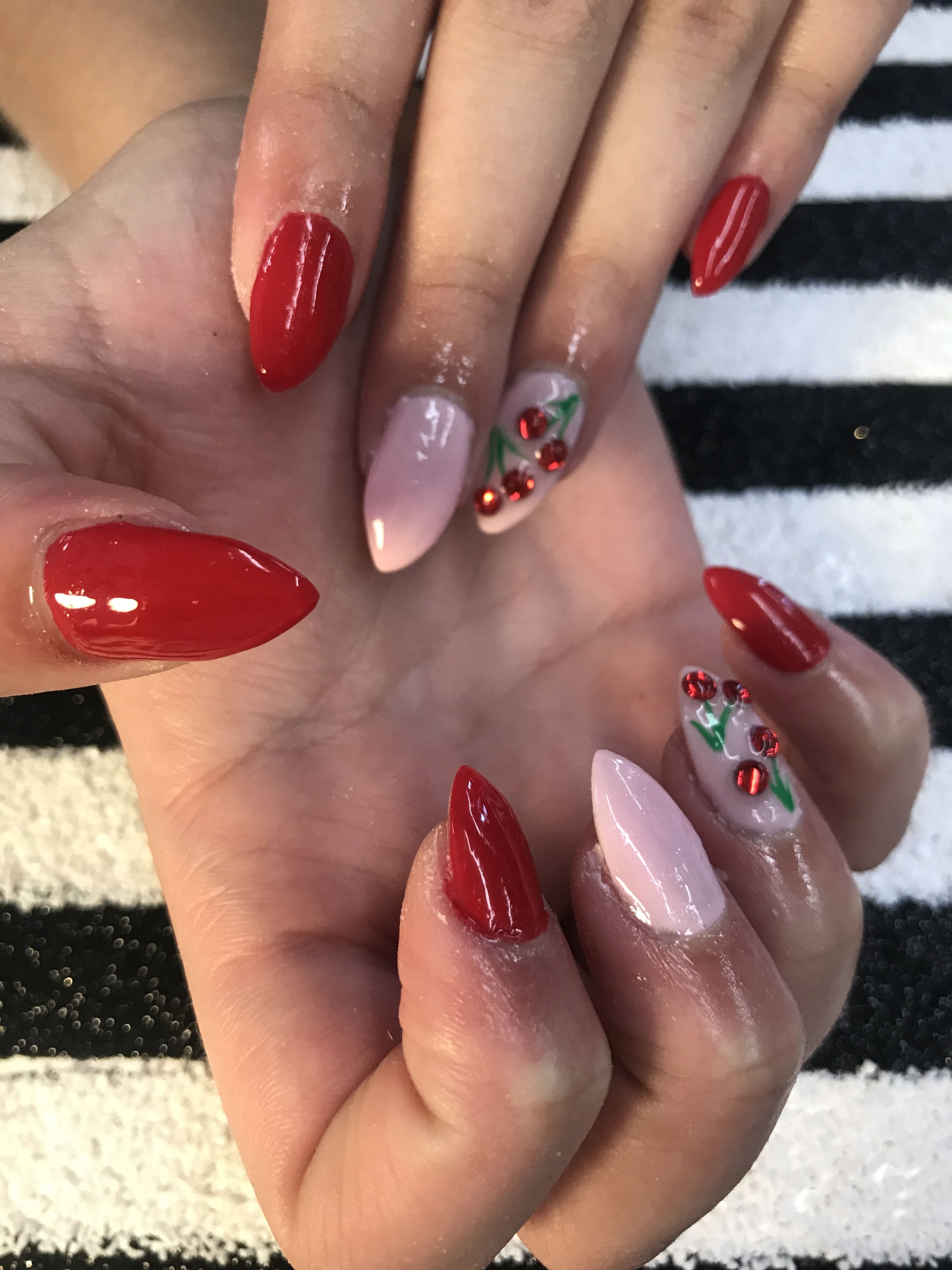 Cherry nail art Cherry nail art, Nail art, Nails
