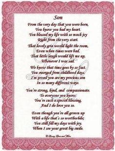Son Poems Poem Is About A Special May Be Son Poems Poem Is About A Special May Be Personalized With