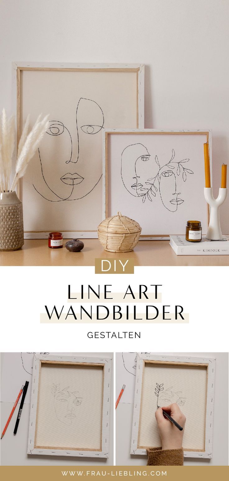 DIY WALL ART: LINE ART BILDER GESTALTEN – LEINWAND UPCYCLING