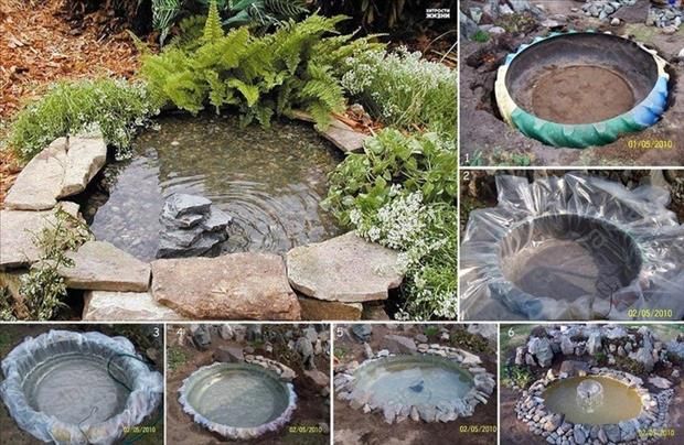 Simple Outdoor Ideas That Are Borderline Genius 25 Pics Diy Pond Tire Garden Projects Diy Pond Tire Garden, How To Make A Very Small Garden Pond