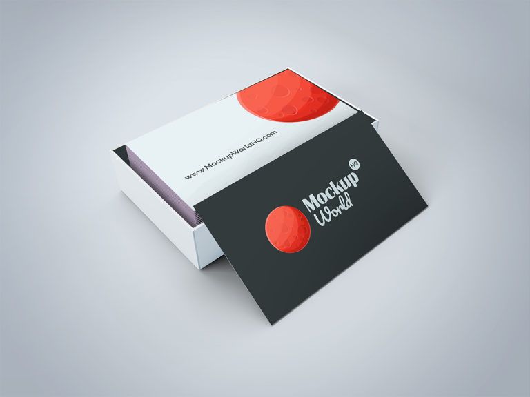 Download Business Card Free Mockup in a Cardboard Box | Mockup ...