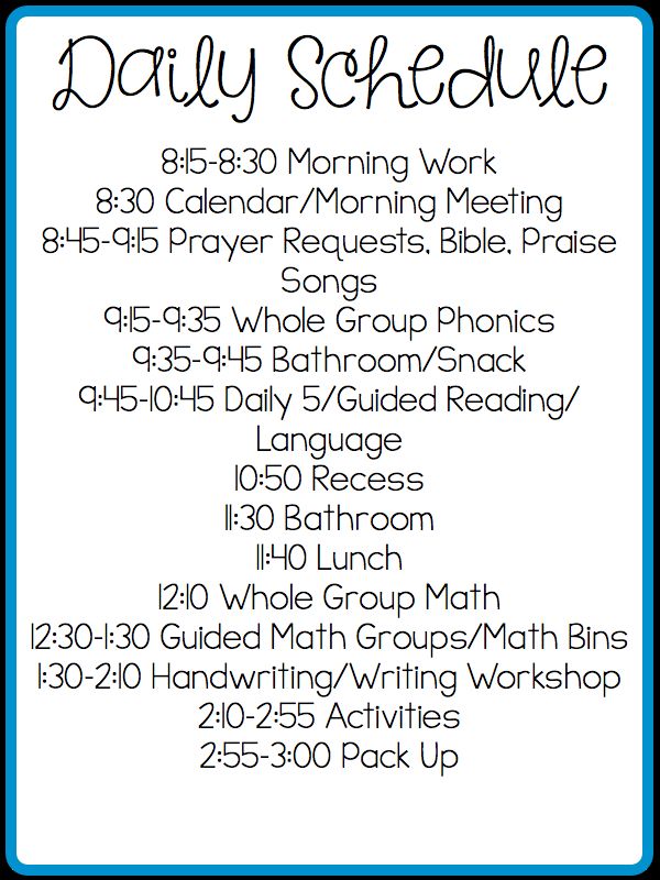 making a daily schedule