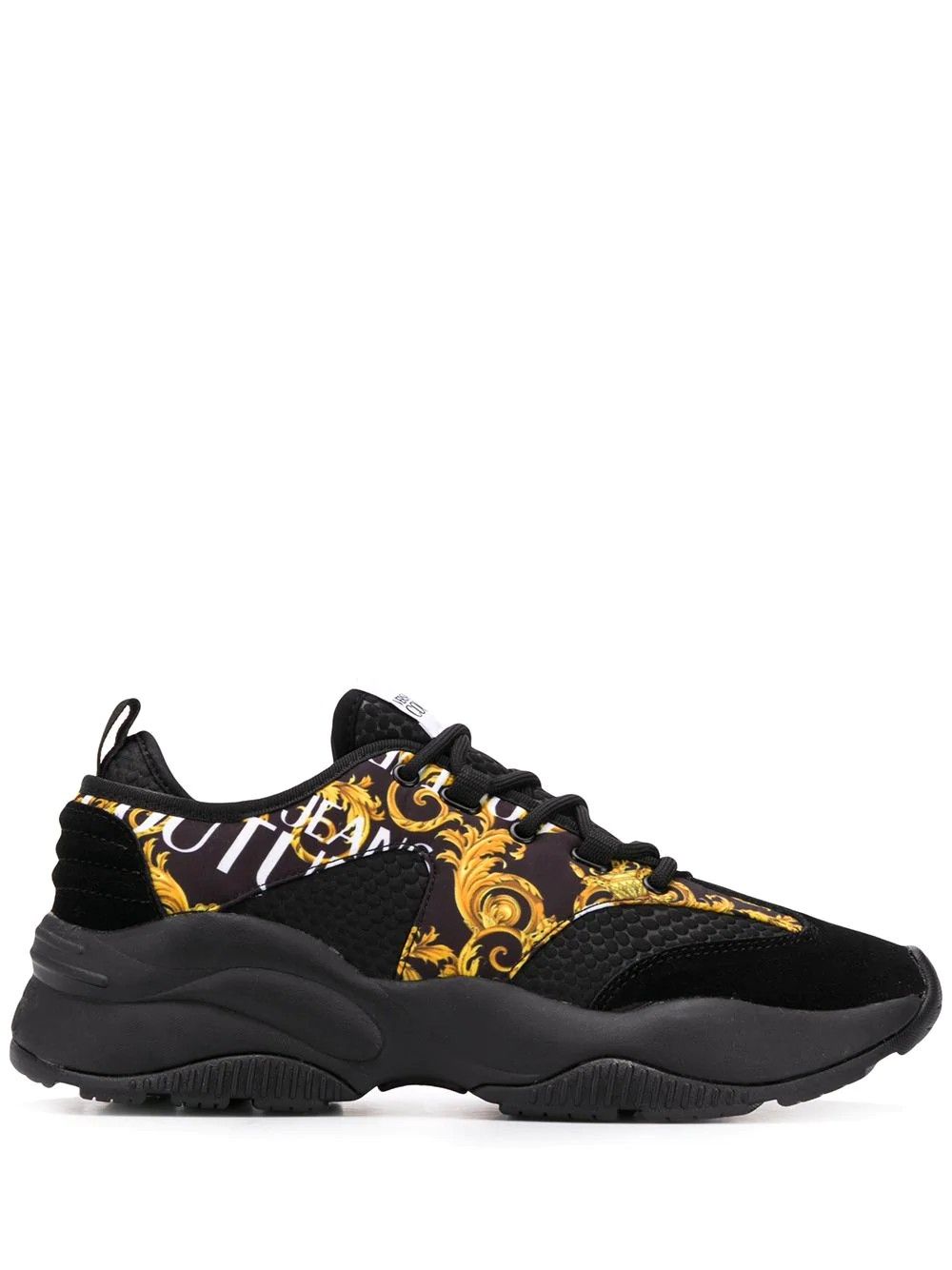 versace jeans couture sneakers black gold