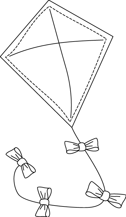 a kite flying in the sky with two bows on it's tail and an arrow