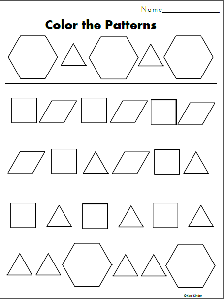 Worksheets Pattern Block Printables