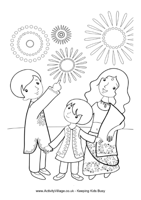 Download Diwalil fireworks colouring page | Clipart, Dibujos, India